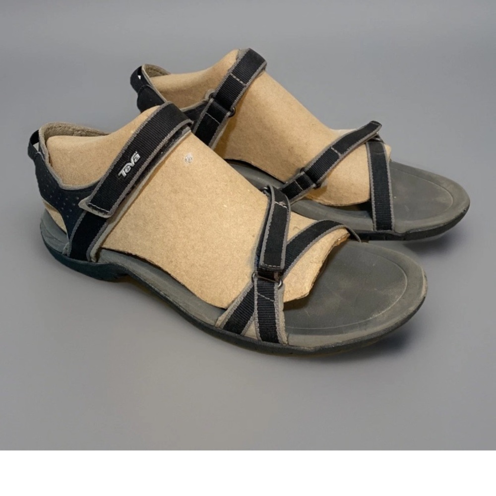 Teva Verra Sandals Women’s Black Grey Adjustable Straps Sports 1006263 Size 10 - Picture 2 of 9